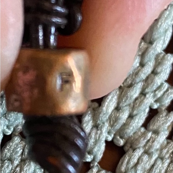 Vintage Bracelets Designer Fossil Gold-Tone Beaded Adjustable Black Cord Wrap - Picture 5 of 5